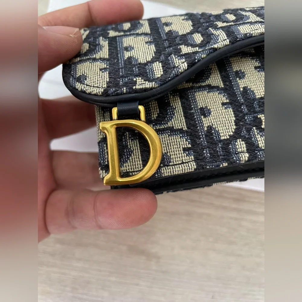 Dior Saddle Jasmine Gusset Card Holder